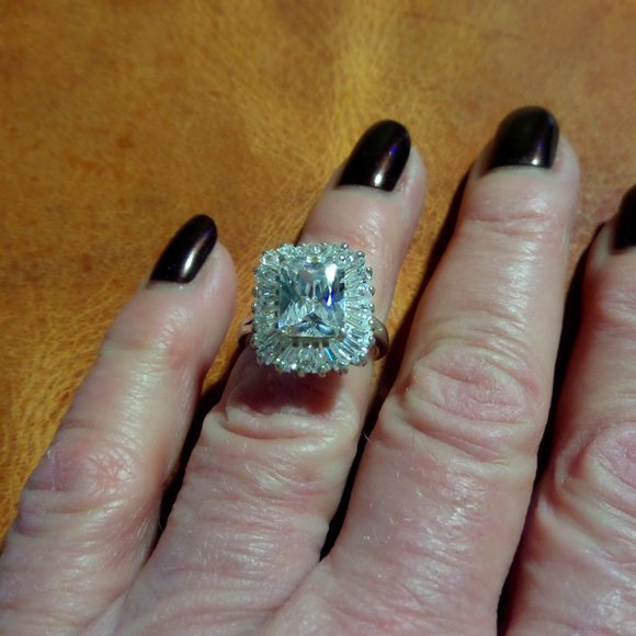 CZ and silver ring - Picture 1 of 5